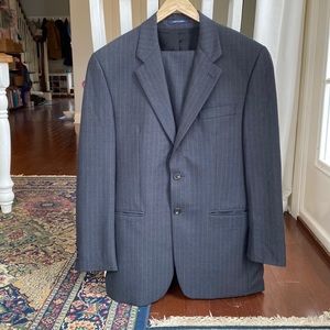 Ralph Lauren gray mens pinstripe suit 38R and 34/30